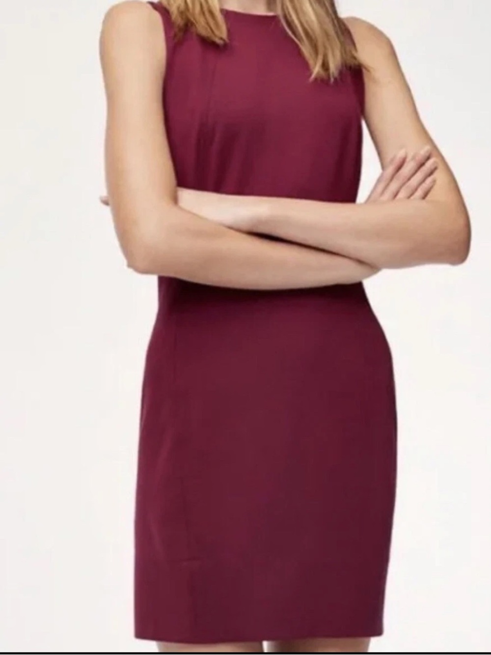 Aritzia Babaton Miguel Sheath Dress with princess seams Size 6 Color Maroon